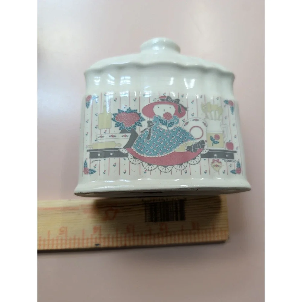 Vtg 1988 Country Cat Kitten Cottage Core Ceramic Salt Pepper Napkin holder Lot